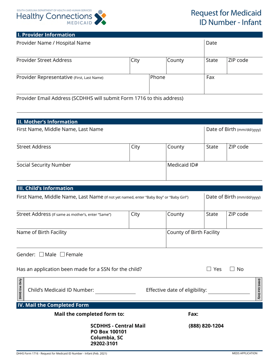 sc medicaid application form printable