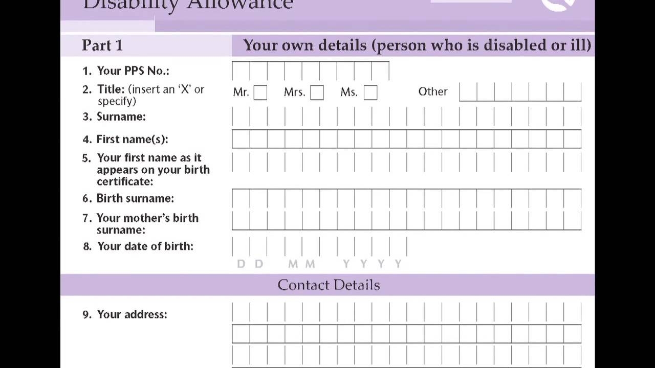 Disability Allowance YouTube