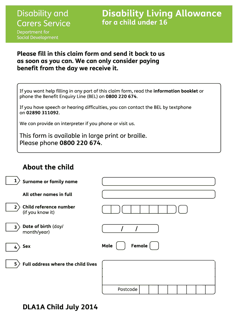 Dla Forms For Child Fill Out Sign Online DocHub