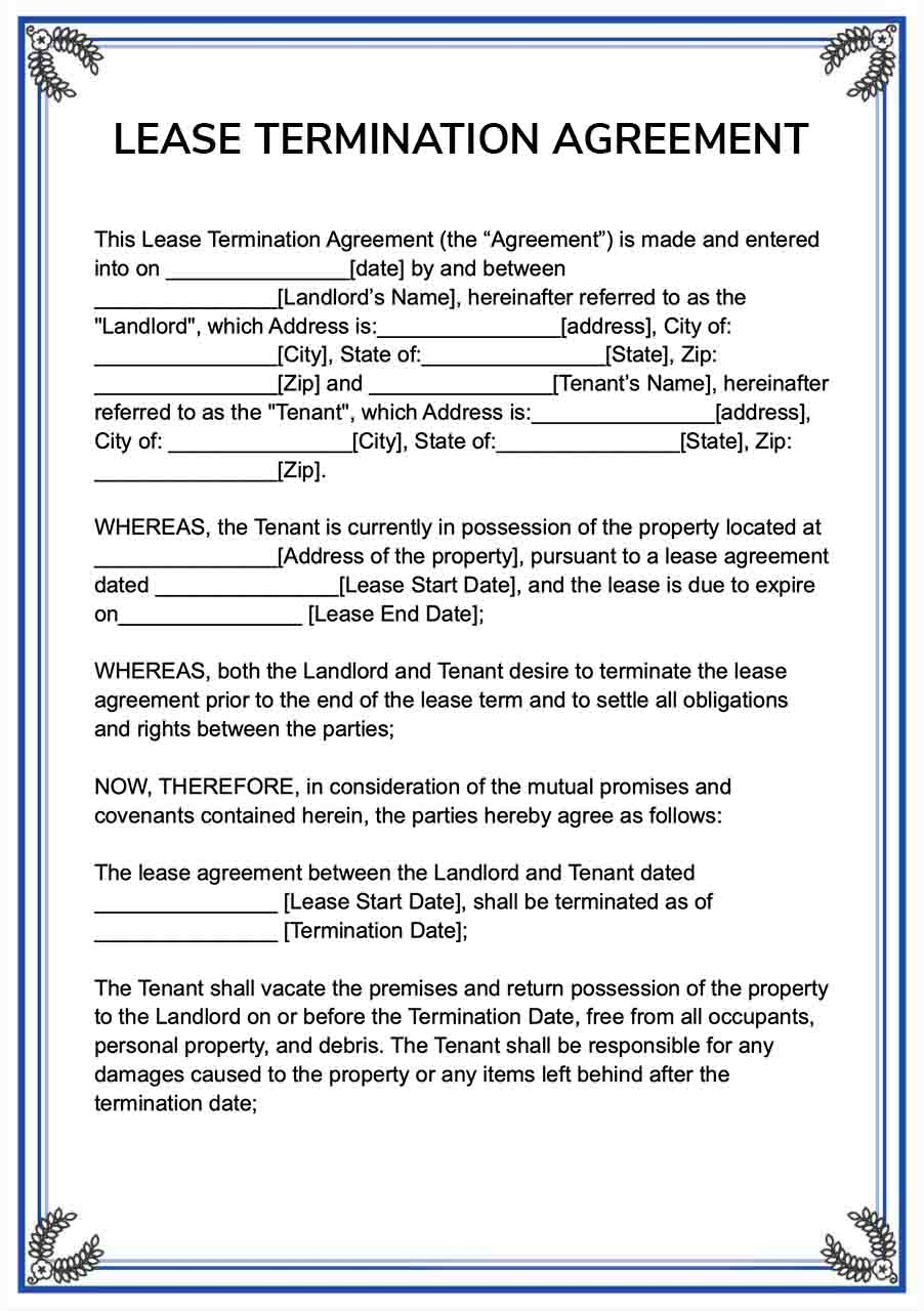 Documentify Generate Lease Termination Agreement