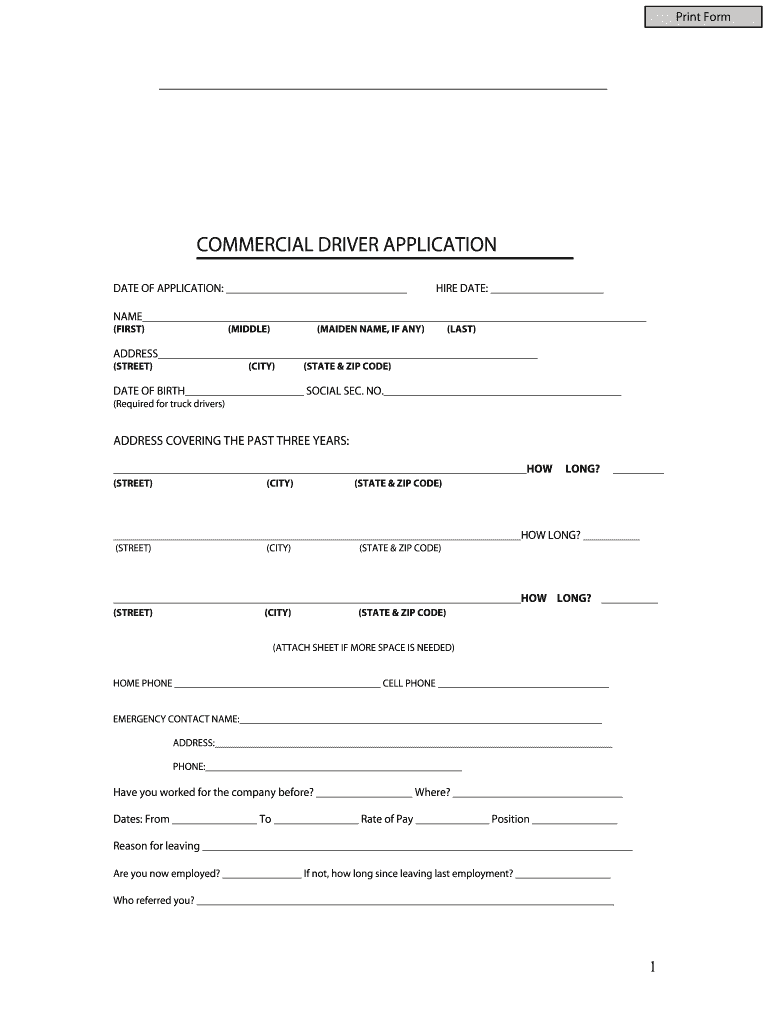 Dot Employment Application Form Fill Online Printable Fillable Blank PdfFiller