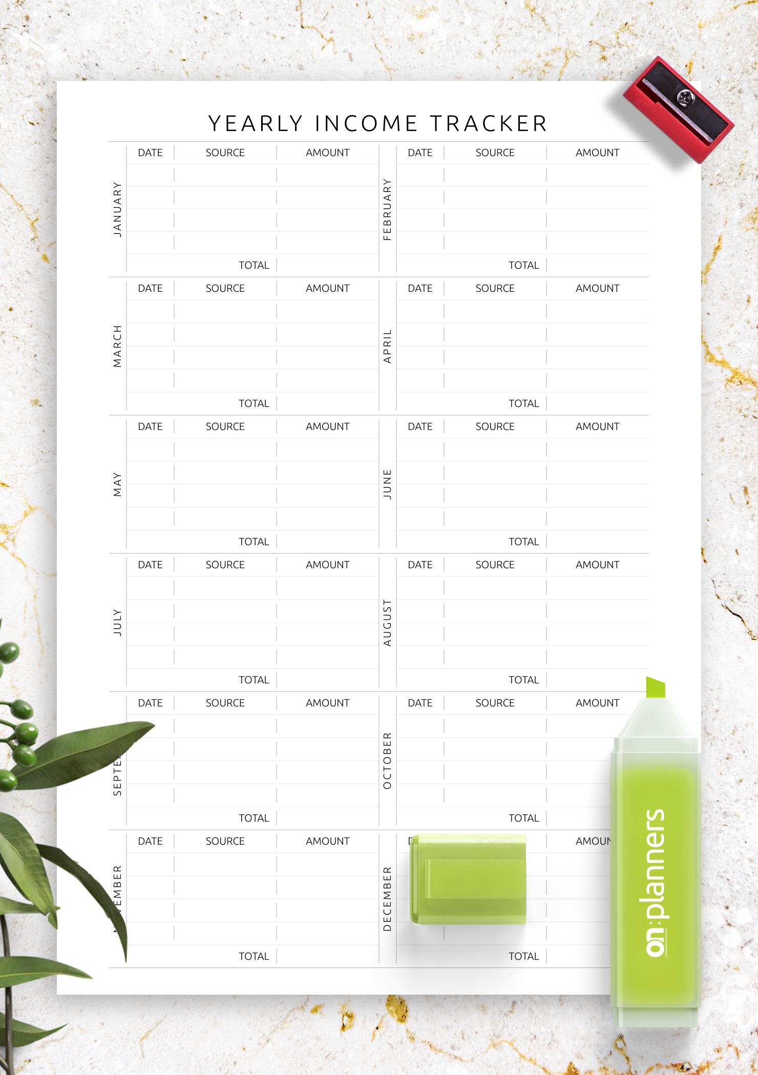 printable income tracker form