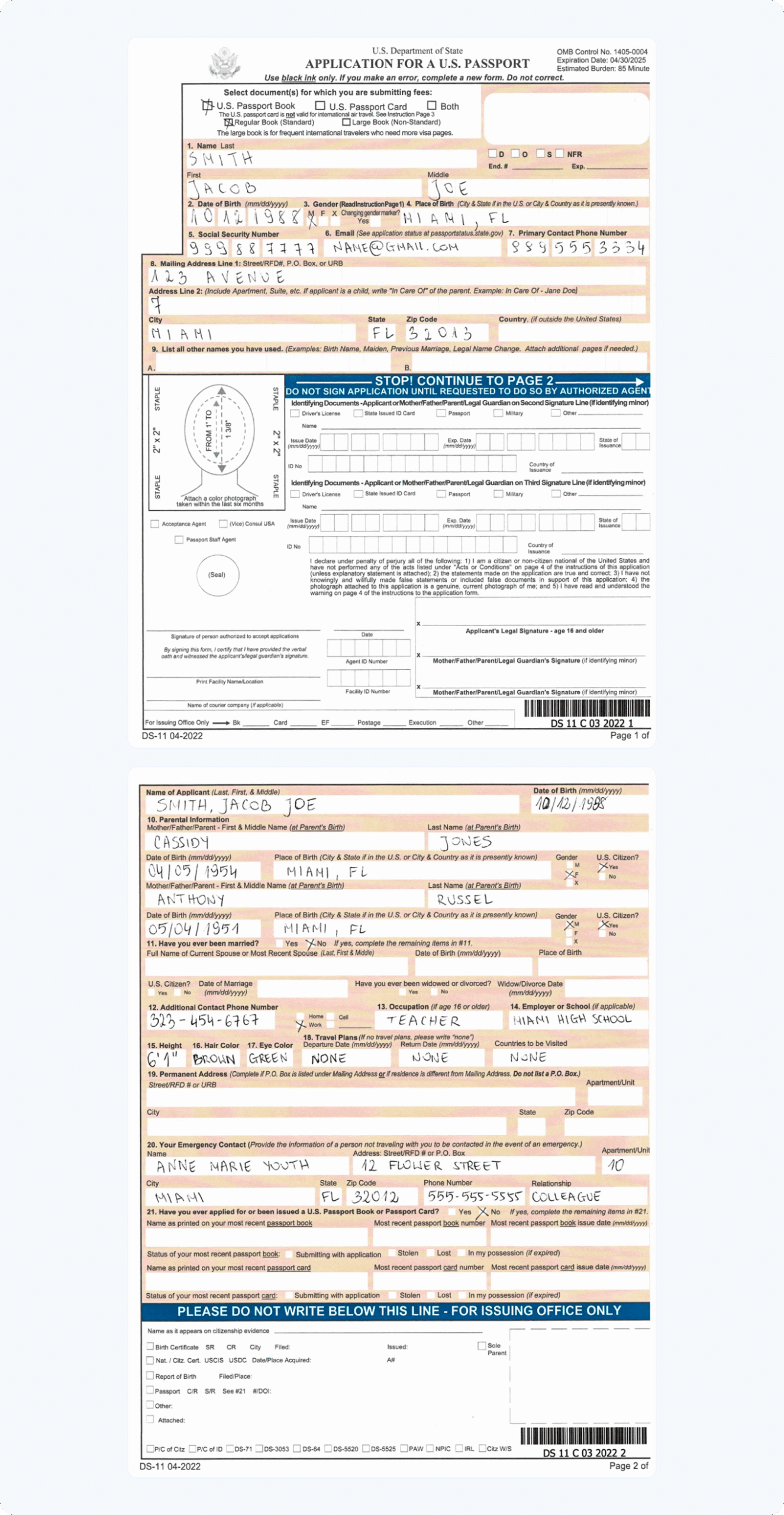DS 11 Passport Form How To Fill It Out with Examples DS 11 Passport Form How To Fill It Out with Examples