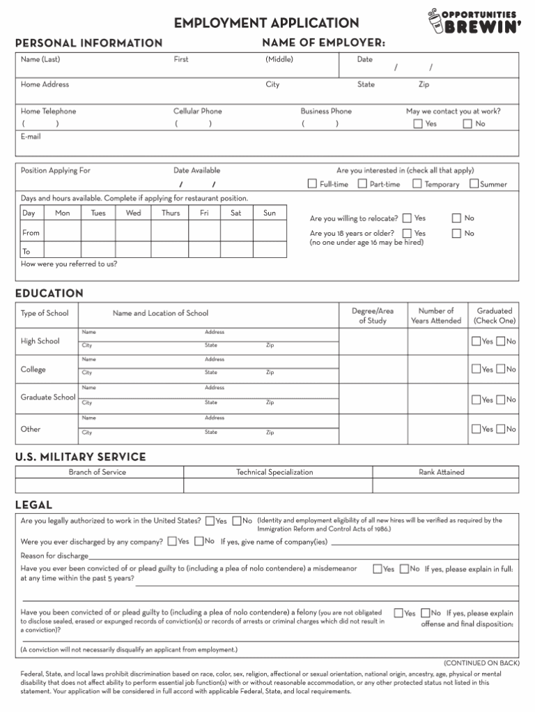 Dunkin Application Fill Online Printable Fillable Blank PdfFiller