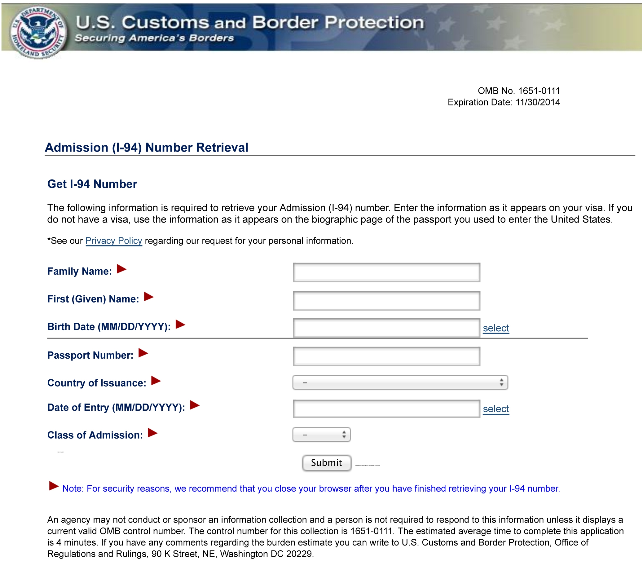 Electronic I 94 Errors And Omissions Nancy M Vizer PC