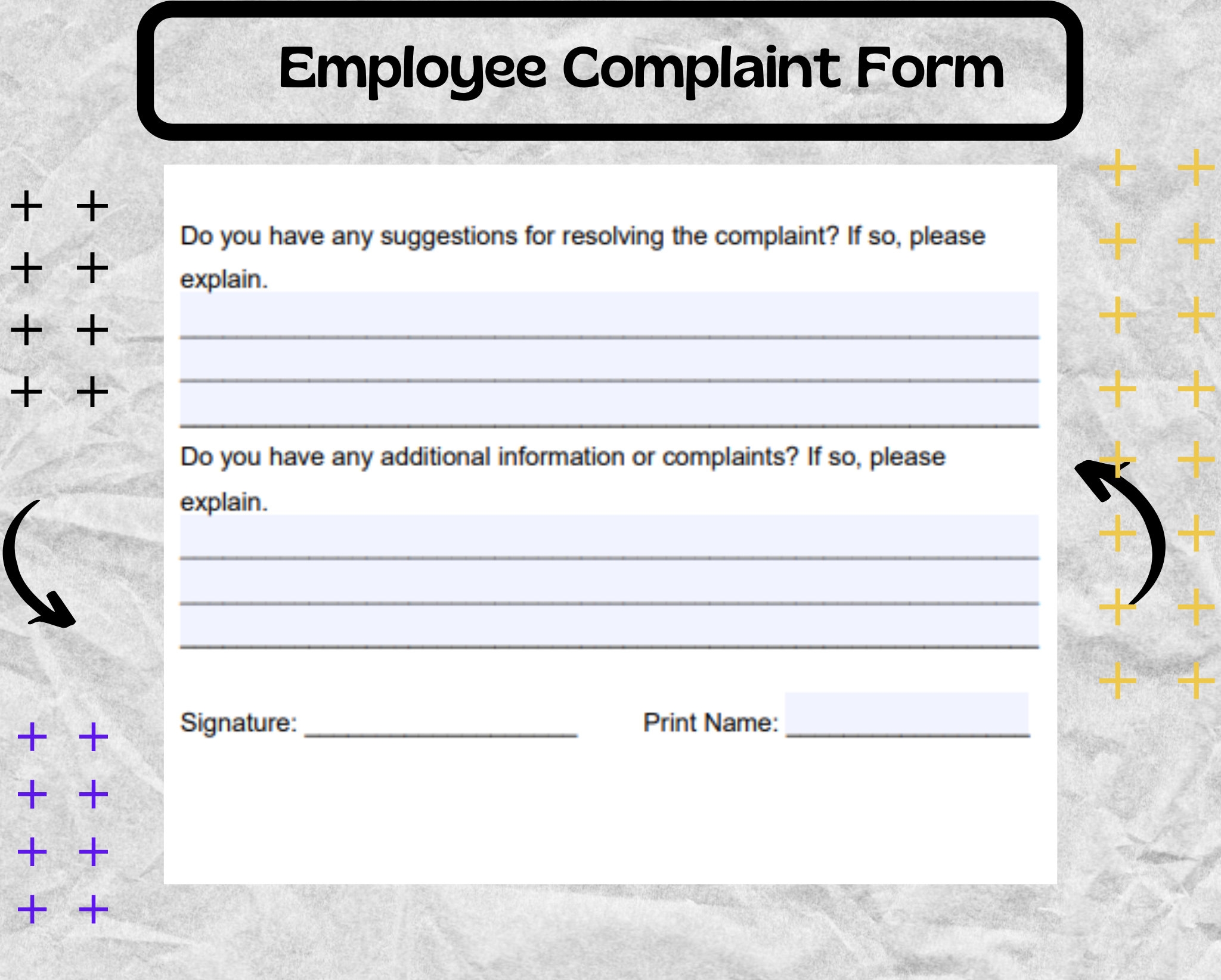 Employee Complaint Form Employee Complaint Template Employee Complaint Form Etsy