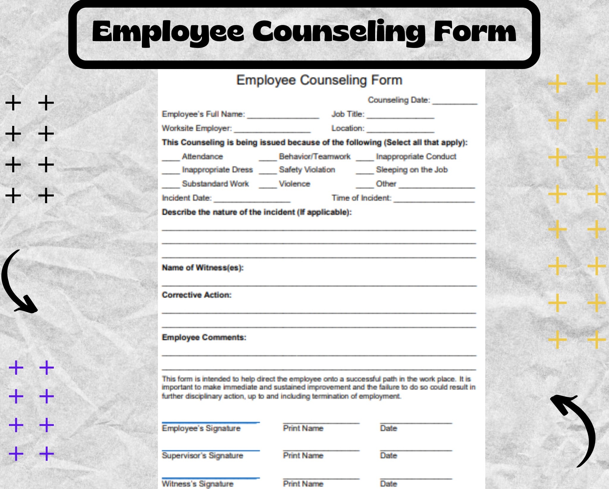 employee counseling form employee counseling form