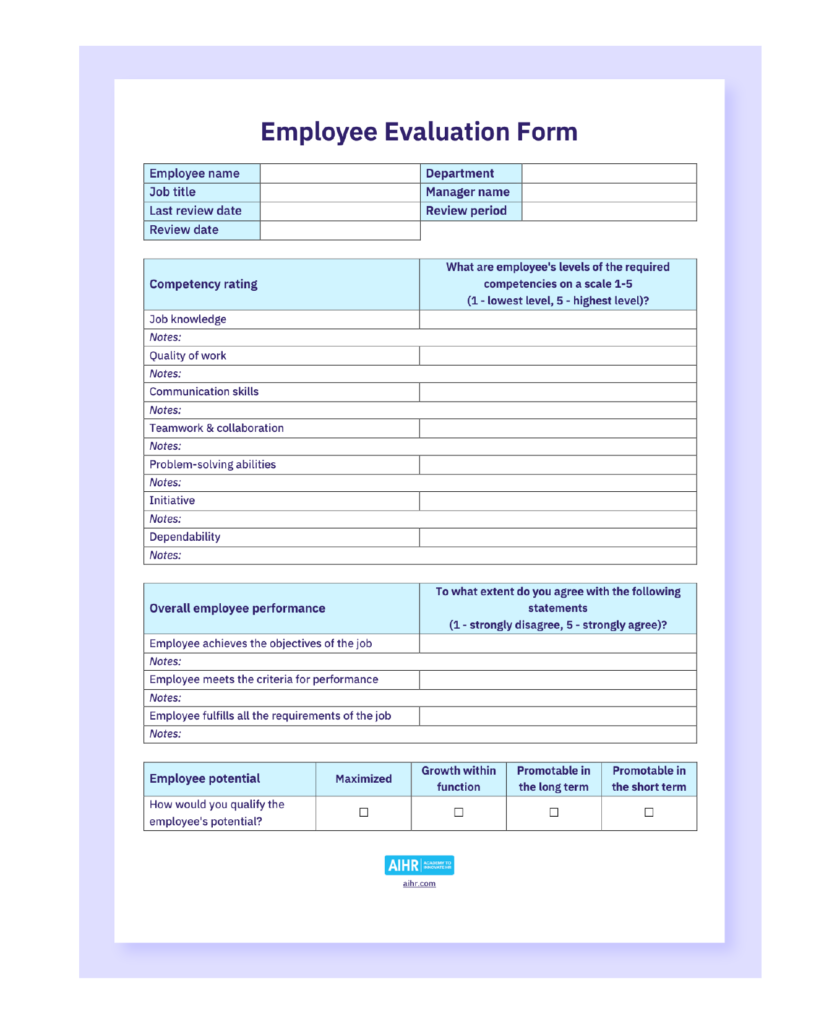 Employee Evaluation Template And Guide Free Download AIHR Employee Evaluation Template And Guide Free Download AIHR