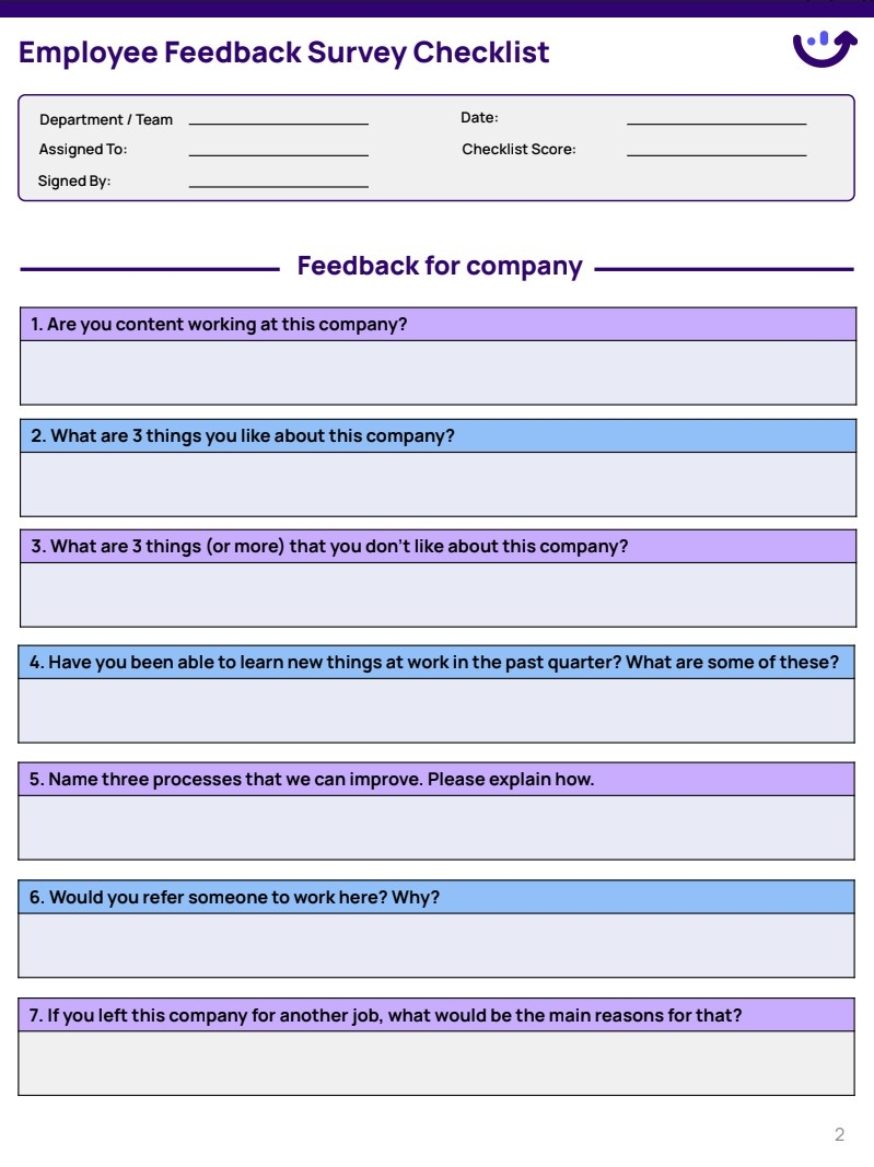 Employee Feedback Survey Xenia Templates Employee Feedback Survey Xenia Templates
