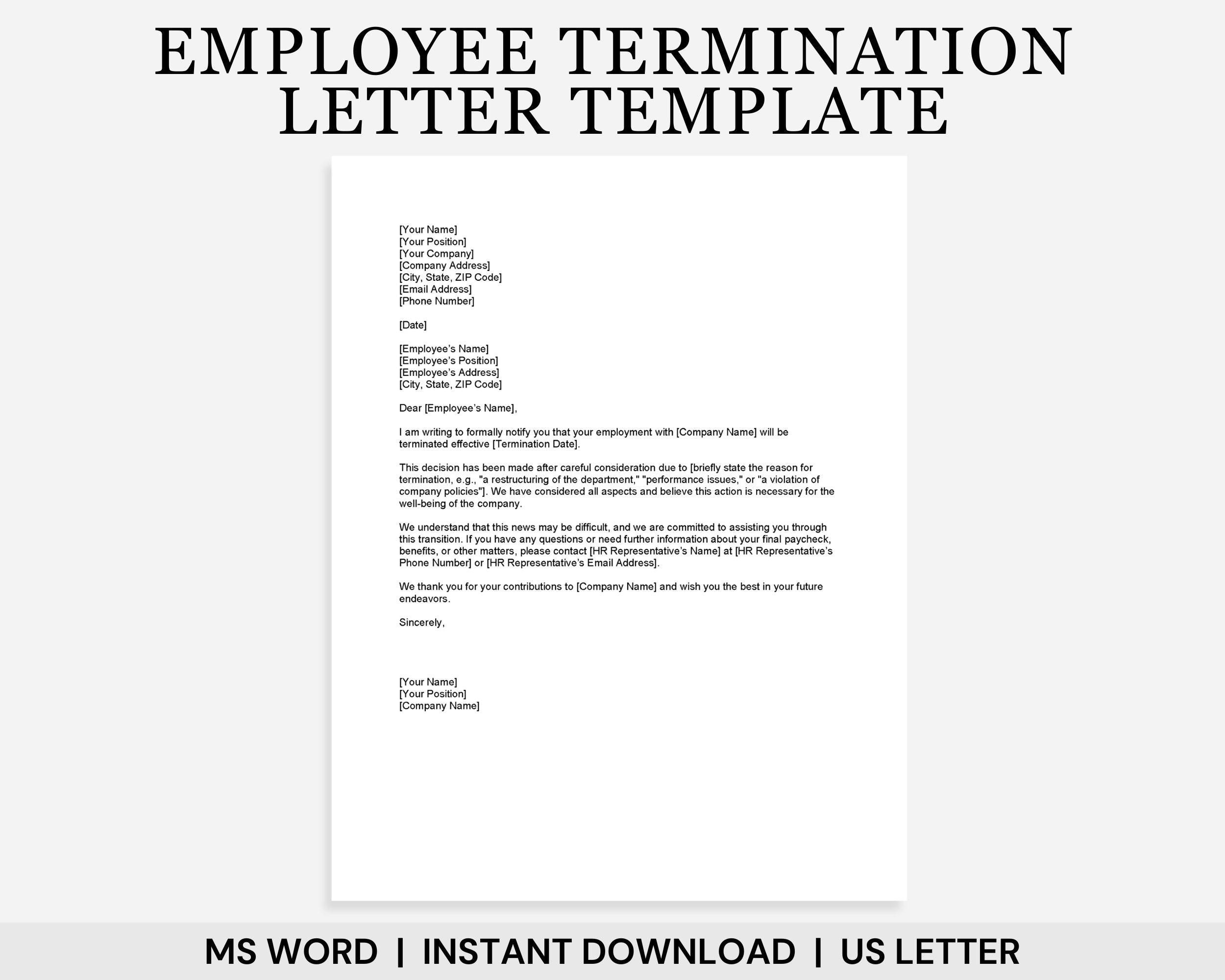 Employee Termination Letter Template Job Termination Letter Template Termination Of Employment Letter Employee Review Termination Letter Etsy Employee Termination Letter Template Job Termination Letter Template Termination Of Employment Letter Employee Review Termination Letter Etsy