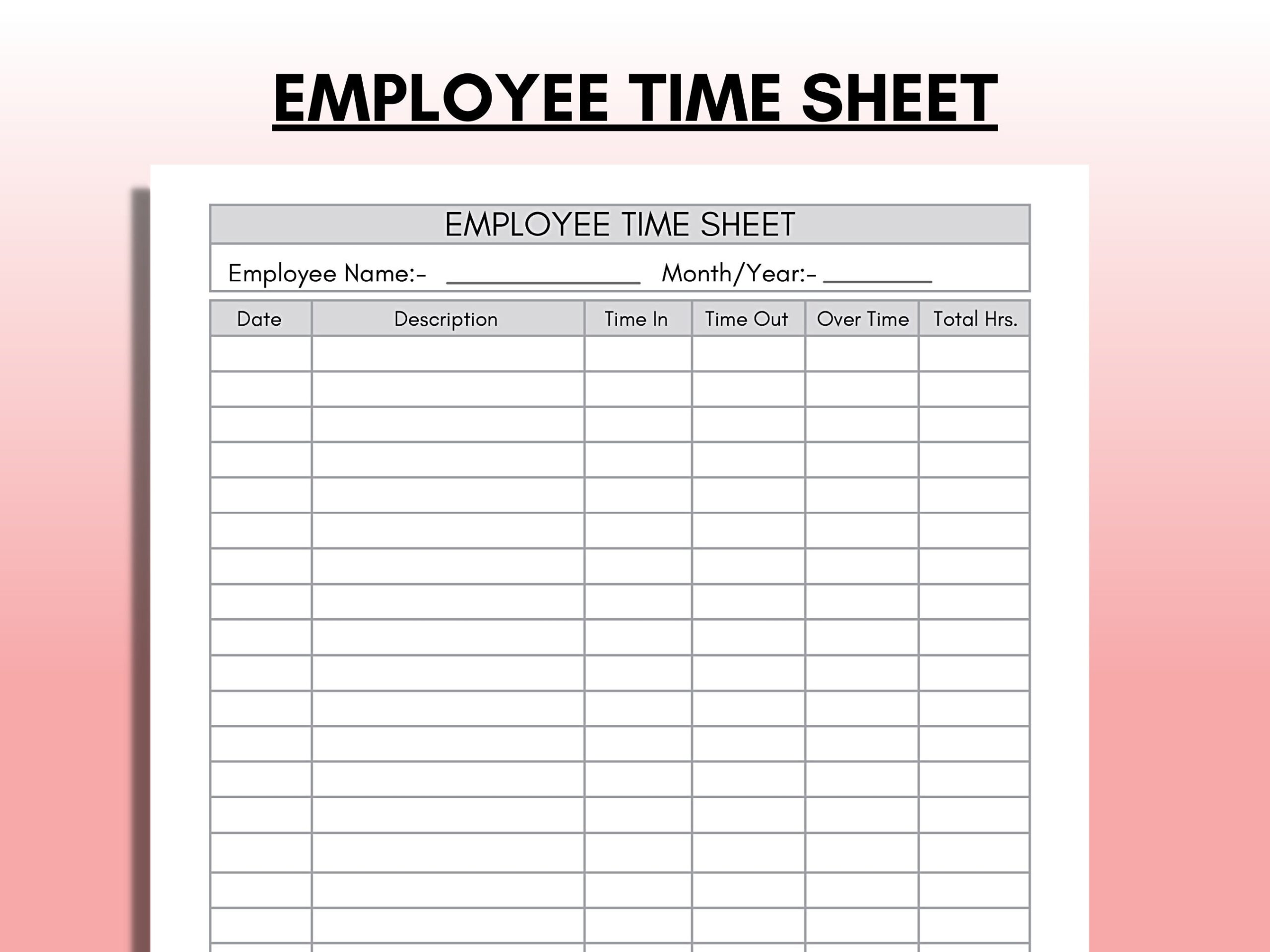 Employee Time Sheet Time Card Template Work Schedule Employee Timekeeping Sheet Employee Organizer 1 Month Printable PDF Letter a4 Size Etsy Employee Time Sheet Time Card Template Work Schedule Employee Timekeeping Sheet Employee Organizer 1 Month Printable PDF Letter a4 Size Etsy