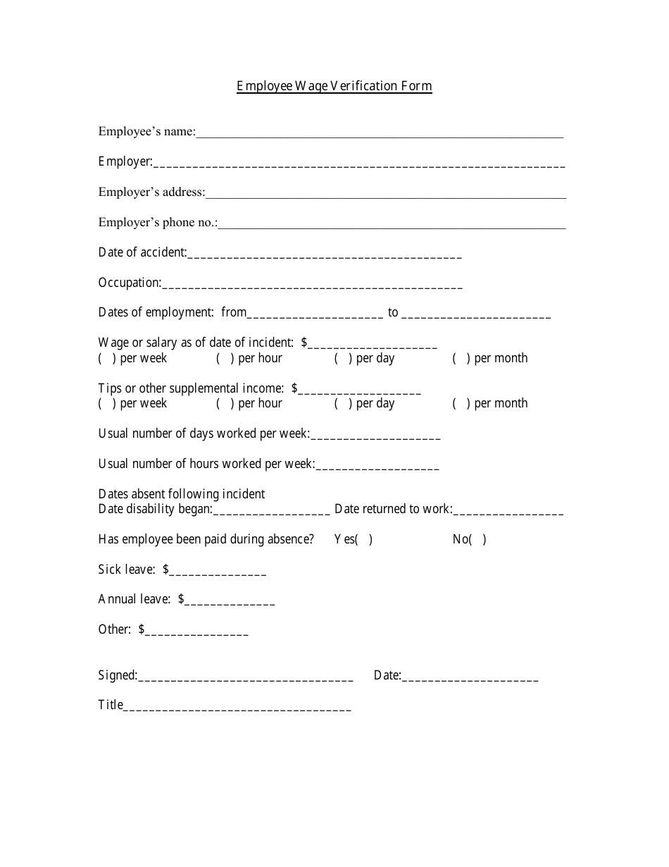 Employee Wage Verification Form Fill Out Sign Online And Download PDF Templateroller Employee Wage Verification Form Fill Out Sign Online And Download PDF Templateroller