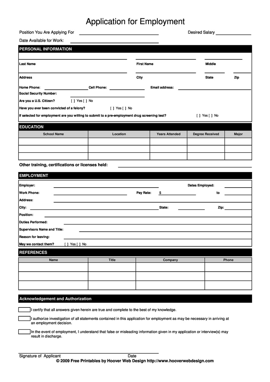 Employment Application Form 37 Free Forms Guide Blue Layouts Employment Application Form 37 Free Forms Guide Blue Layouts