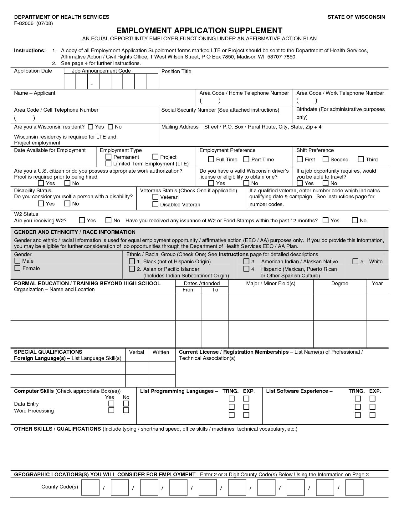 Employment Application Form In Spanish Worksheets Library