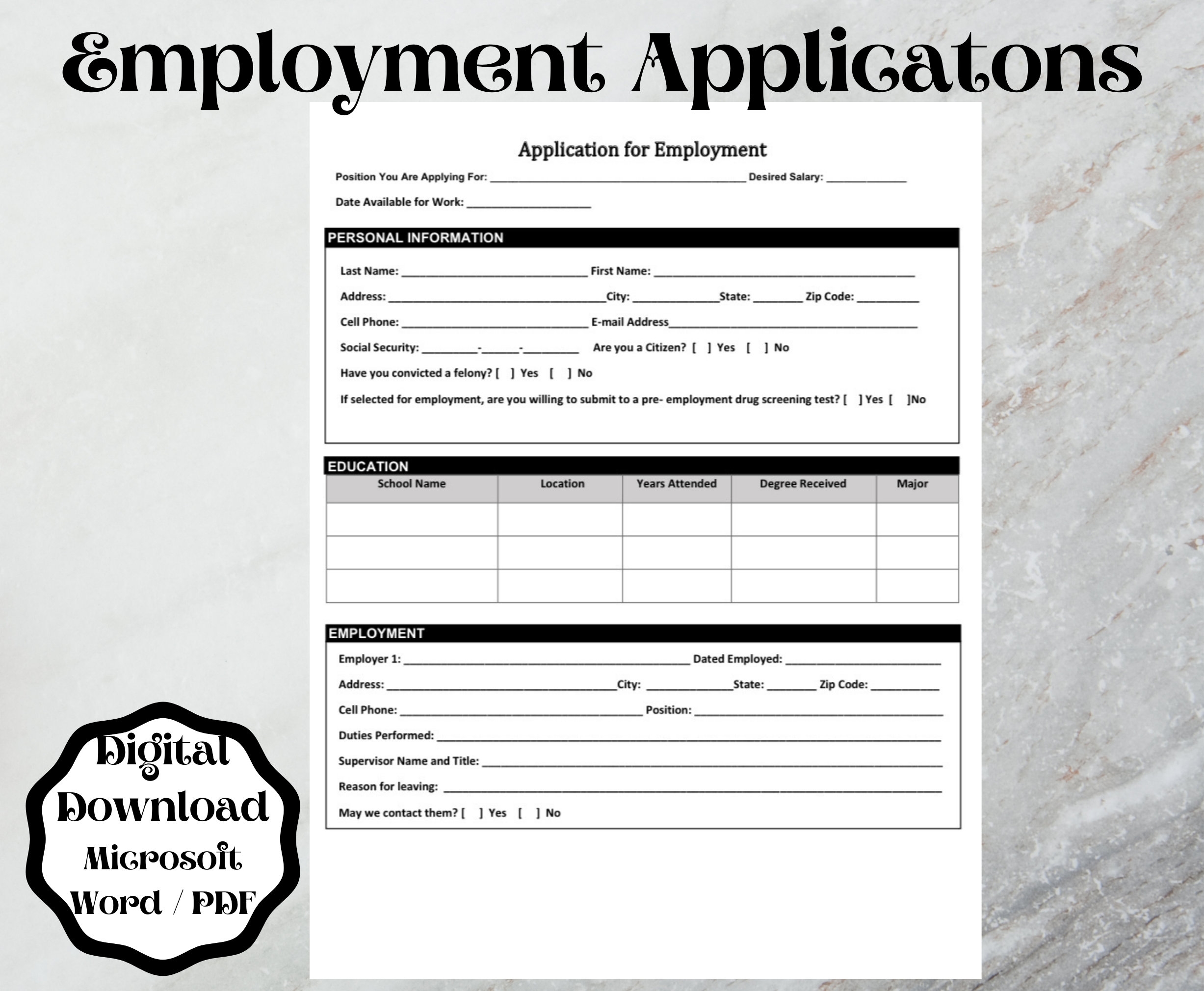application for employment form printable application for employment form printable