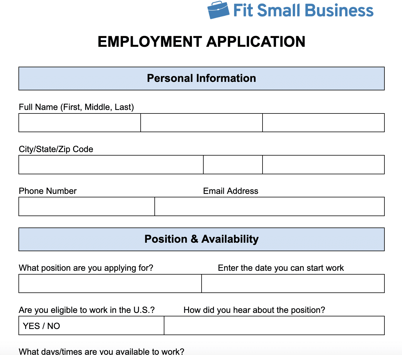 Employment Application Form Tips For Employers Templates 