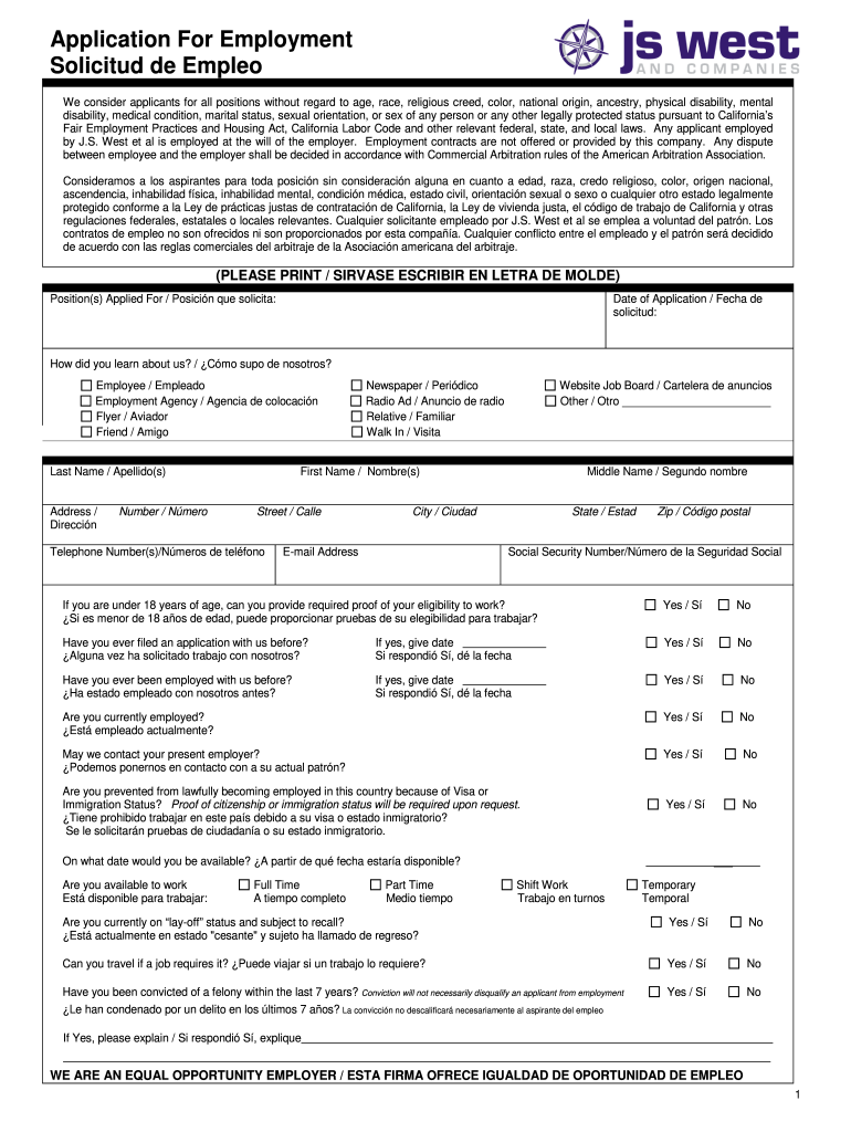 Employment Application In Spanish Fill Online Printable Worksheets Library