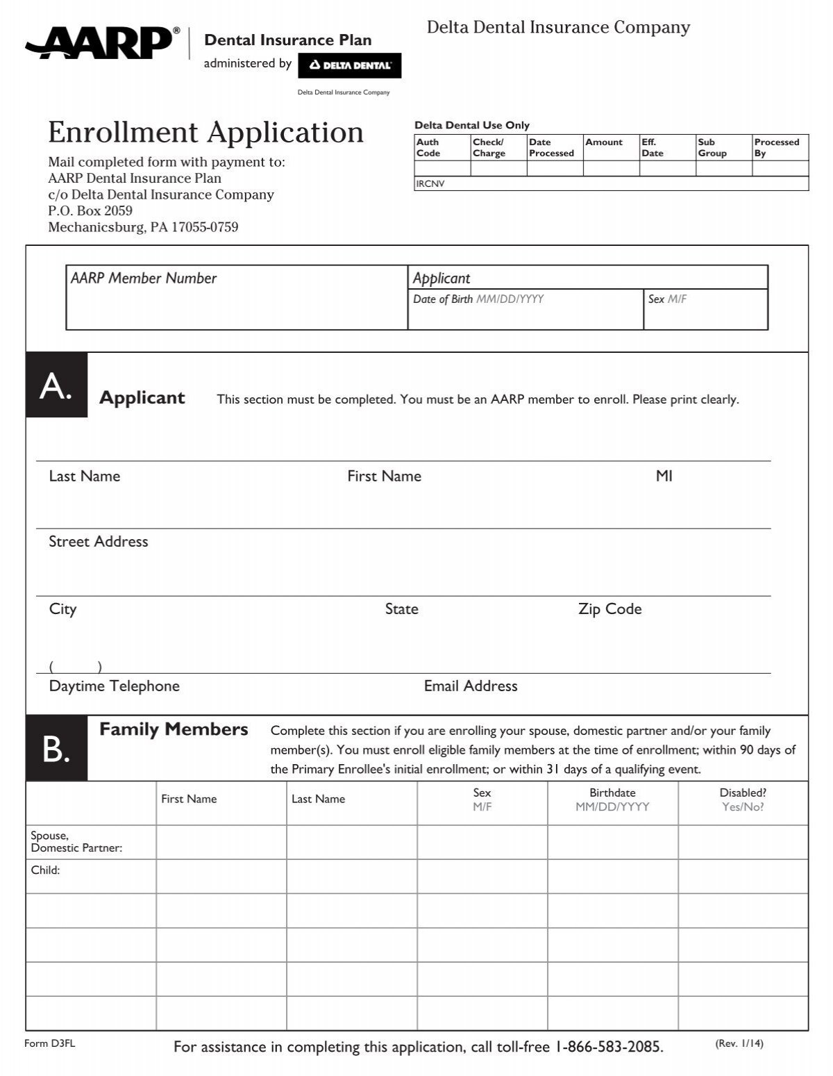 Enrollment Application Delta Dental Insurance