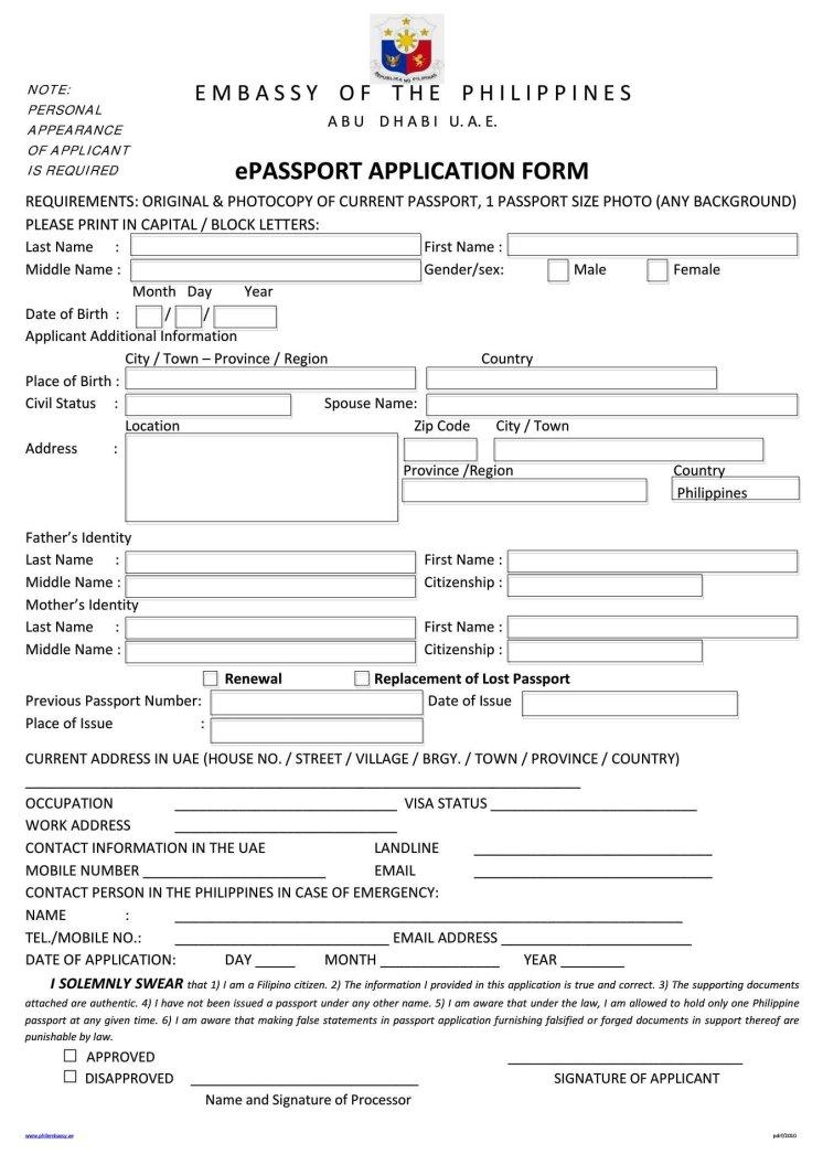 Epassport Philippine Dhabi PDF Form FormsPal