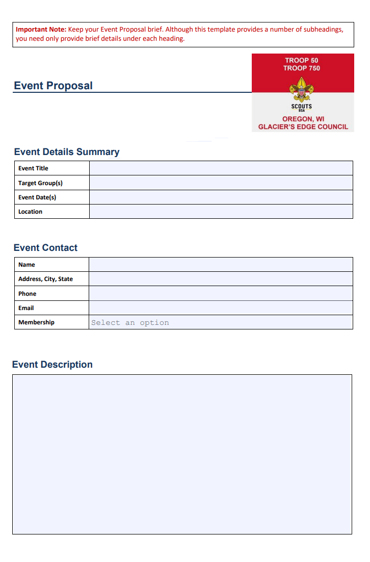 event proposal form event proposal form