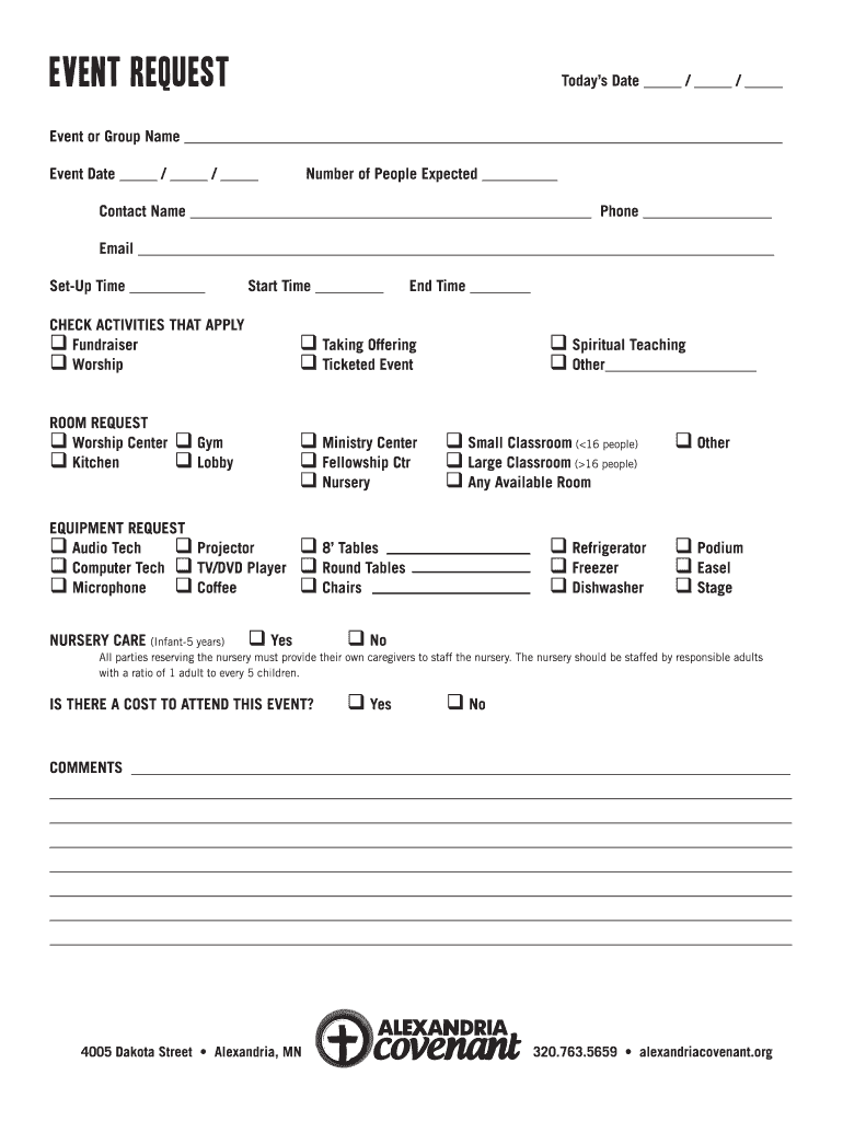 event request form event request form