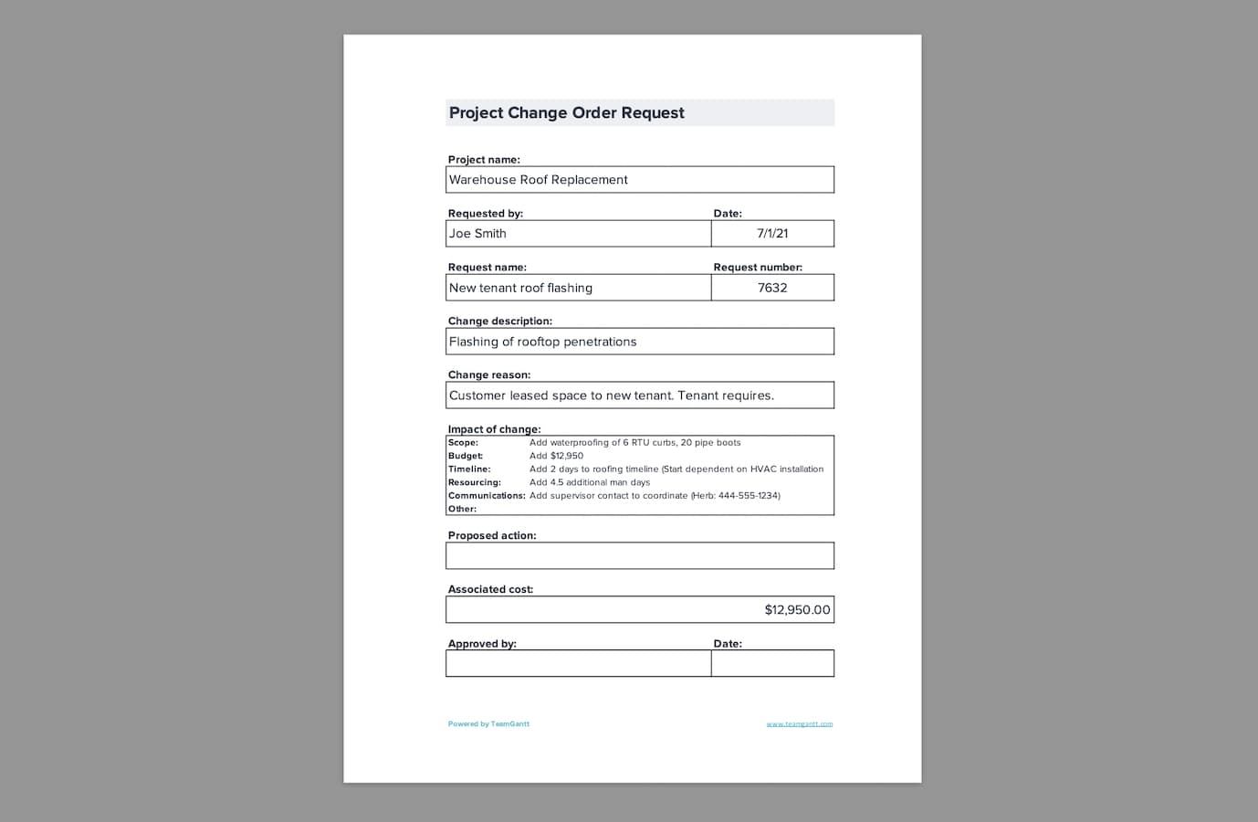 Excel Change Order Template For Construction Projects