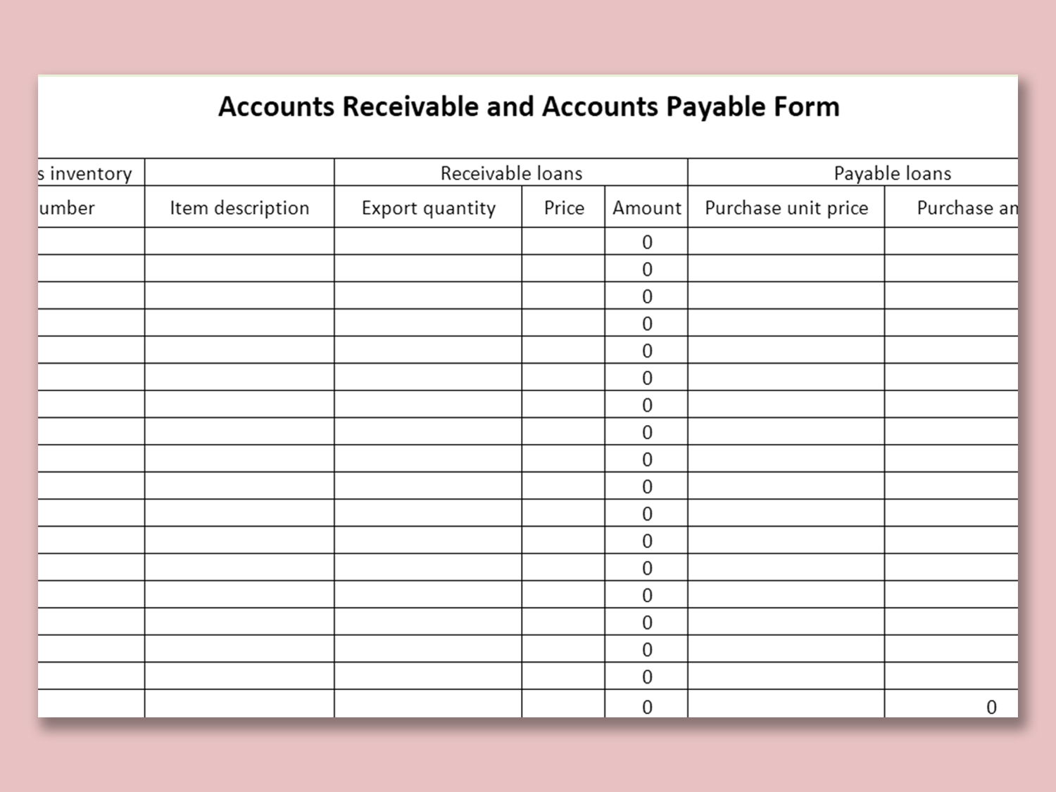 EXCEL Of Accounts Receivable And Accounts Payable Form xls WPS Free Templates