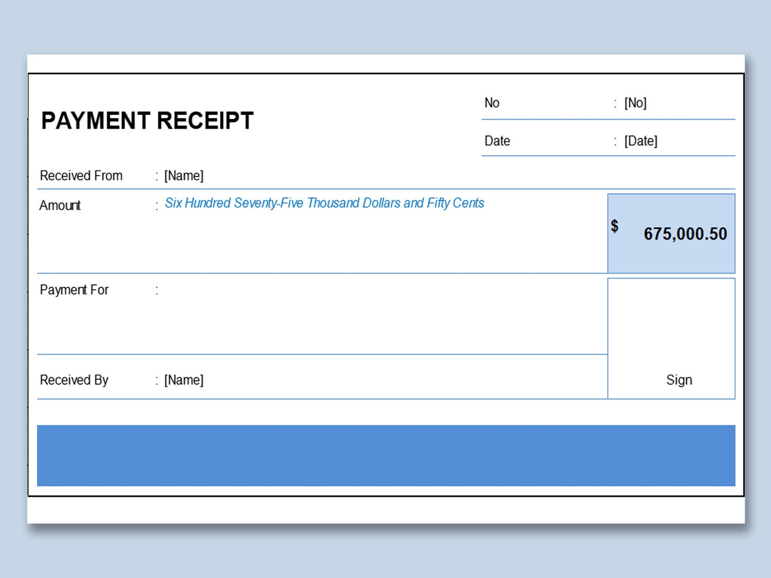 EXCEL Of Simple Fresh Payment Receipt xlsx WPS Free Templates