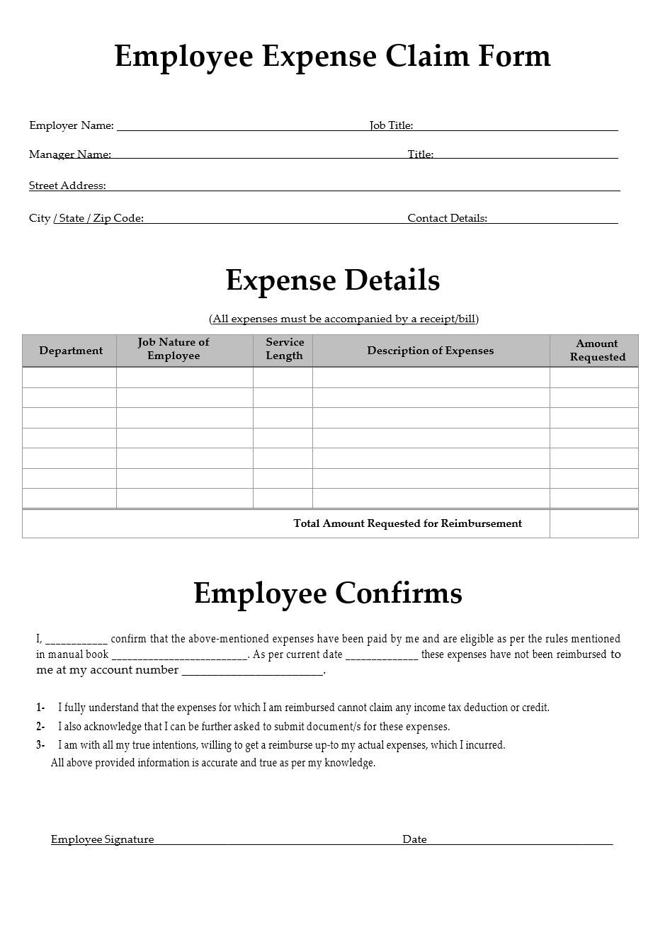 Expense Claim Form Free Word Templates Expense Claim Form Free Word Templates