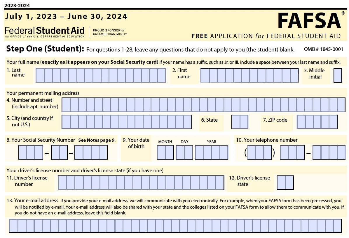 Fafsa Printable Signature Page