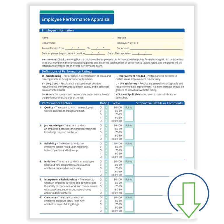 Fill and Save Performance Appraisal HRdirect