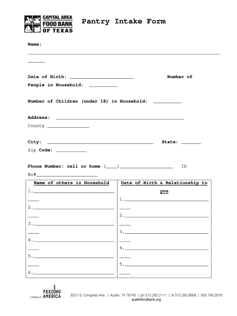 Food Bank Form Fill Out Sign Online DocHub