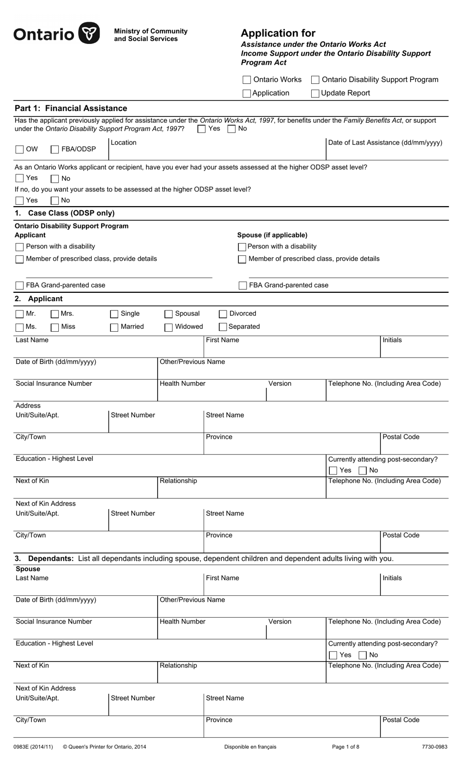 Form 0983E Fill Out Sign Online And Download Fillable PDF Ontario Canada Templateroller