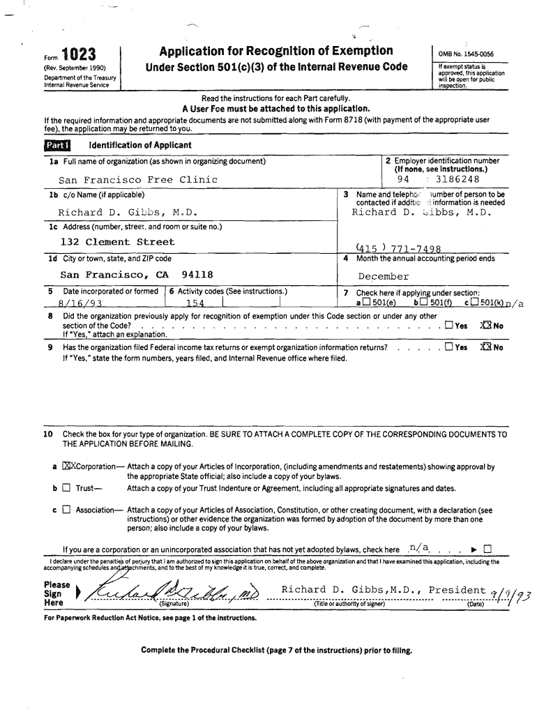 Form 1023 Fill Online Printable Fillable Blank PdfFiller