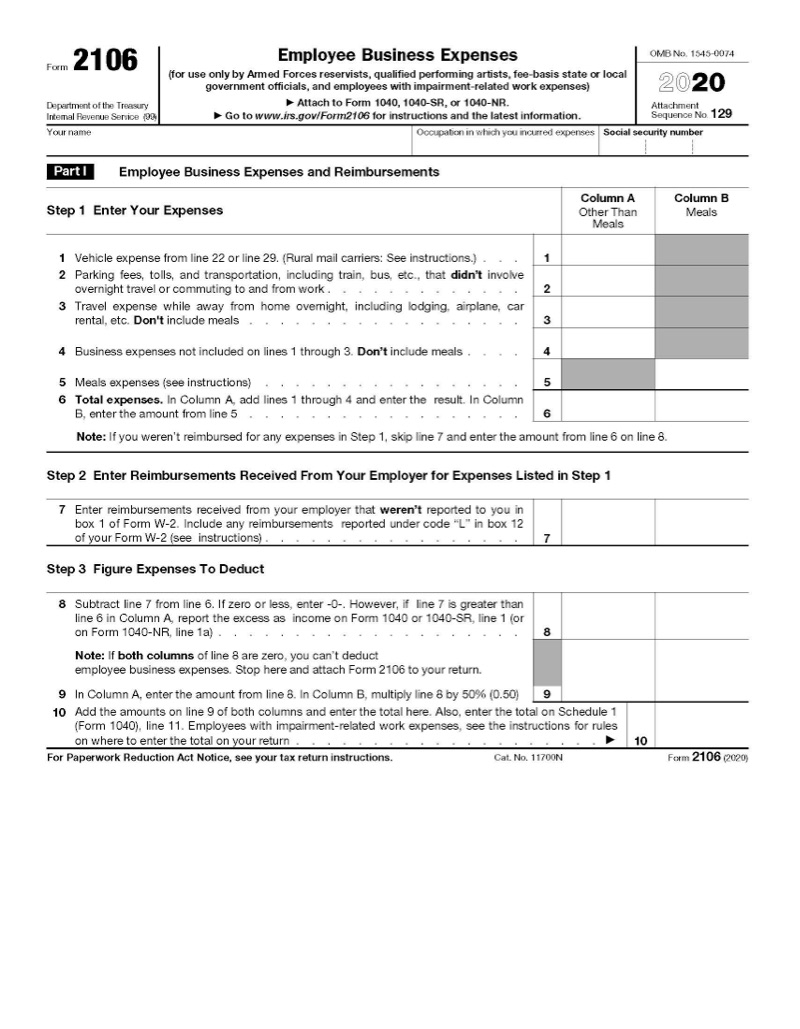 Form 2106 Claiming Employee Business Expenses Jackson Hewitt Form 2106 Claiming Employee Business Expenses Jackson Hewitt