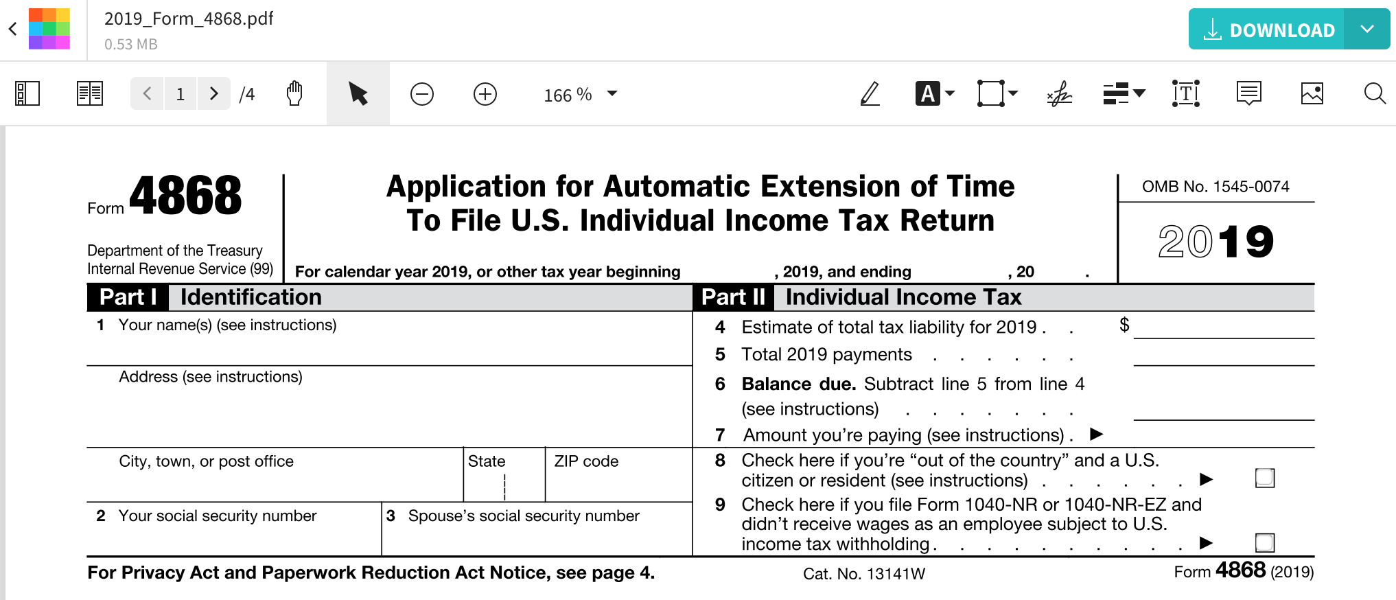 Form 4868 Fill IRS Extension Form Online For Free Smallpdf Form 4868 Fill IRS Extension Form Online For Free Smallpdf