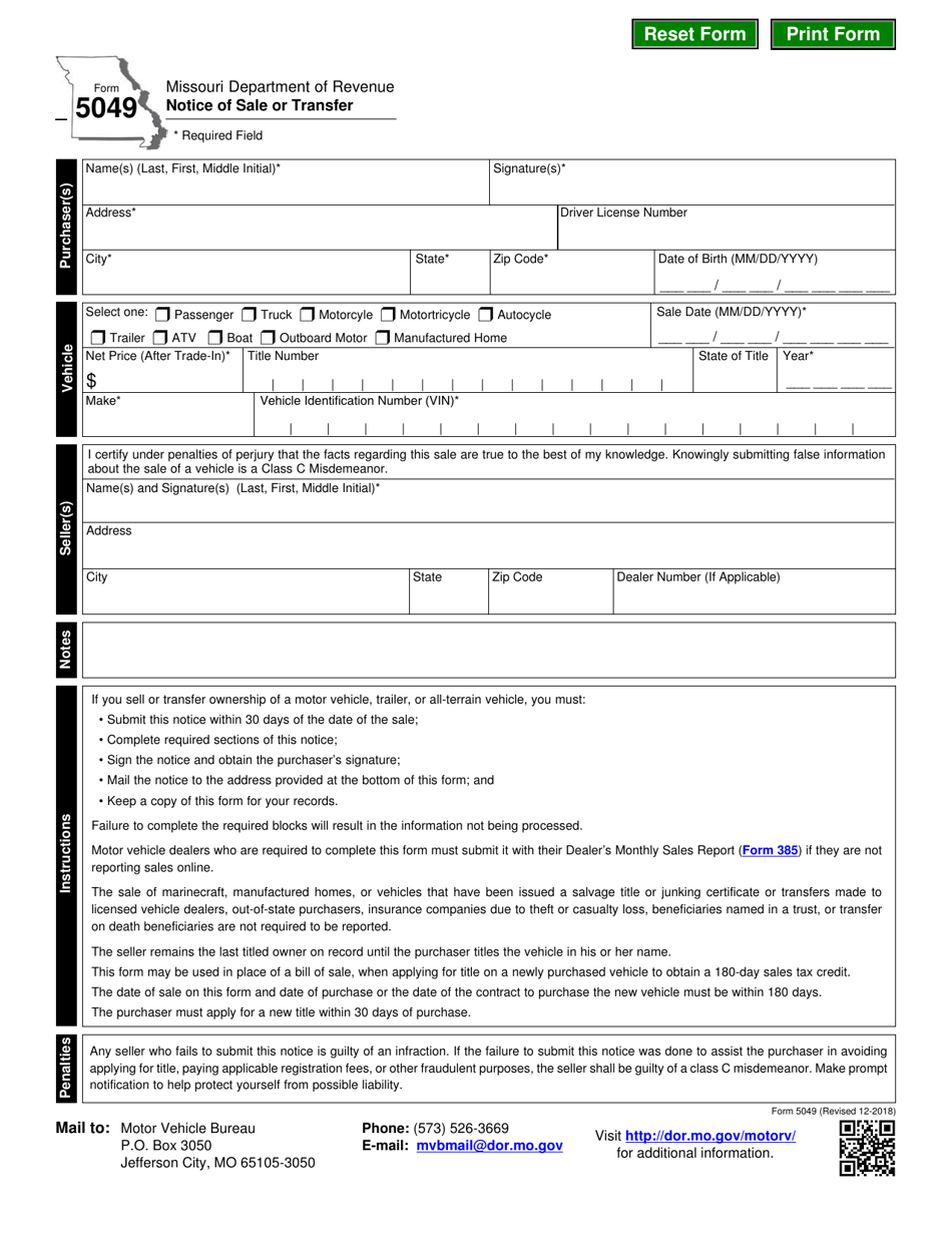 Form 5049 Fill Out Sign Online And Download Fillable PDF Missouri Templateroller Form 5049 Fill Out Sign Online And Download Fillable PDF Missouri Templateroller