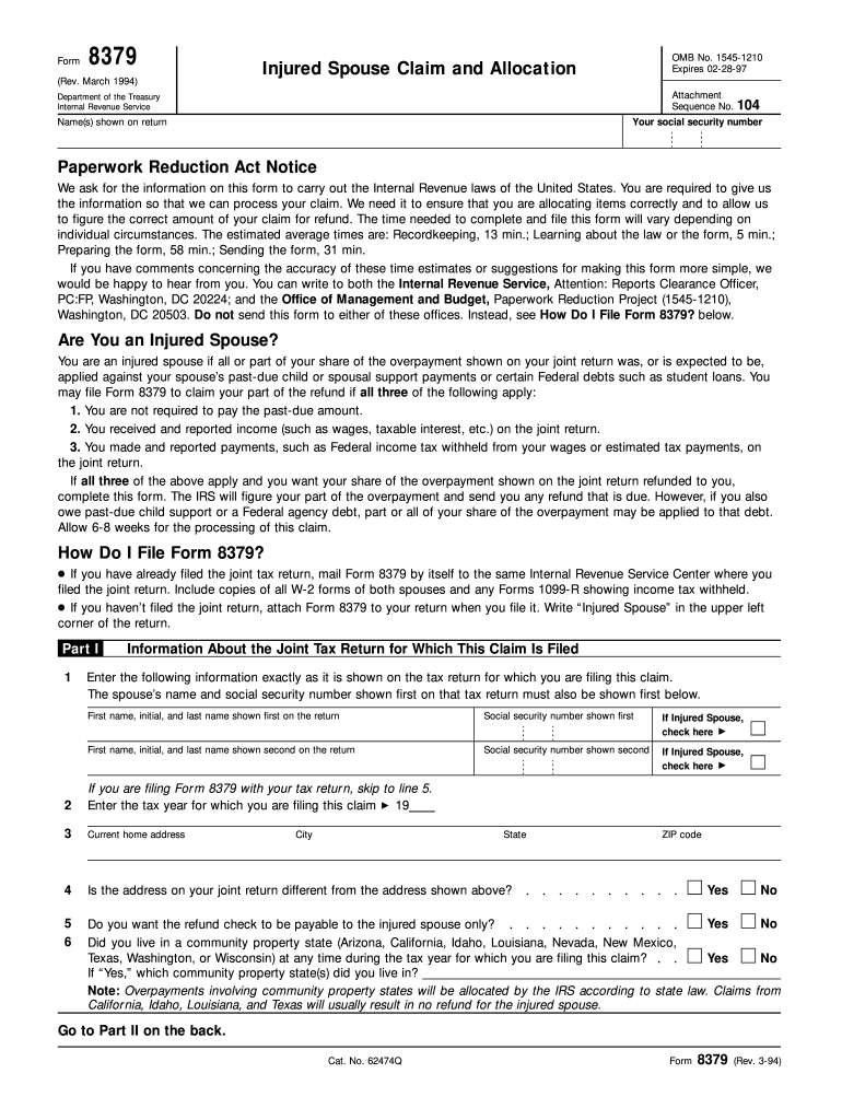 injured spouse form