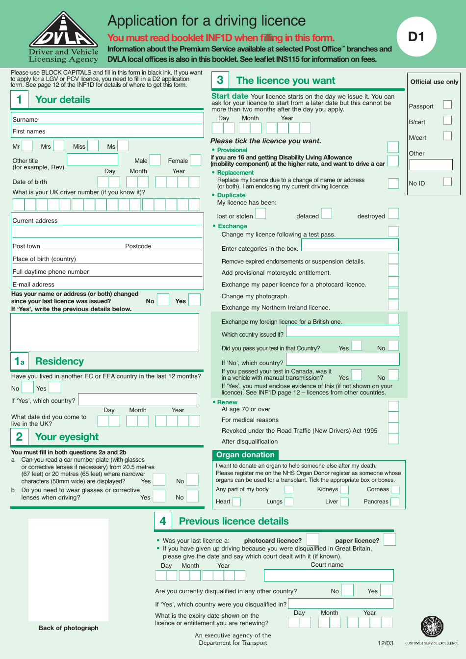 Form D1 Fill Out Sign Online And Download Fillable PDF United Kingdom Templateroller
