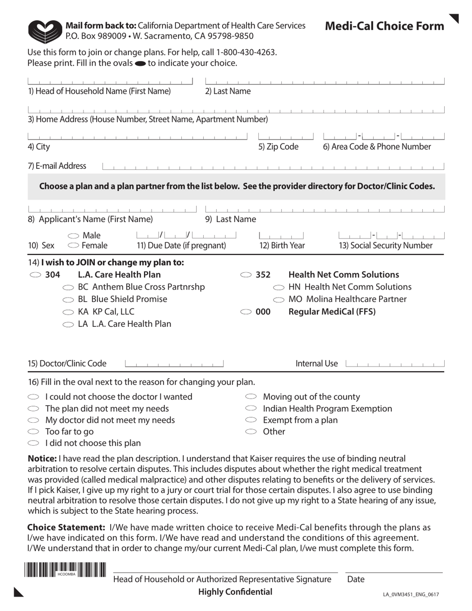 Form LA 0VM3451 ENG Fill Out Sign Online And Download Fillable PDF California Templateroller