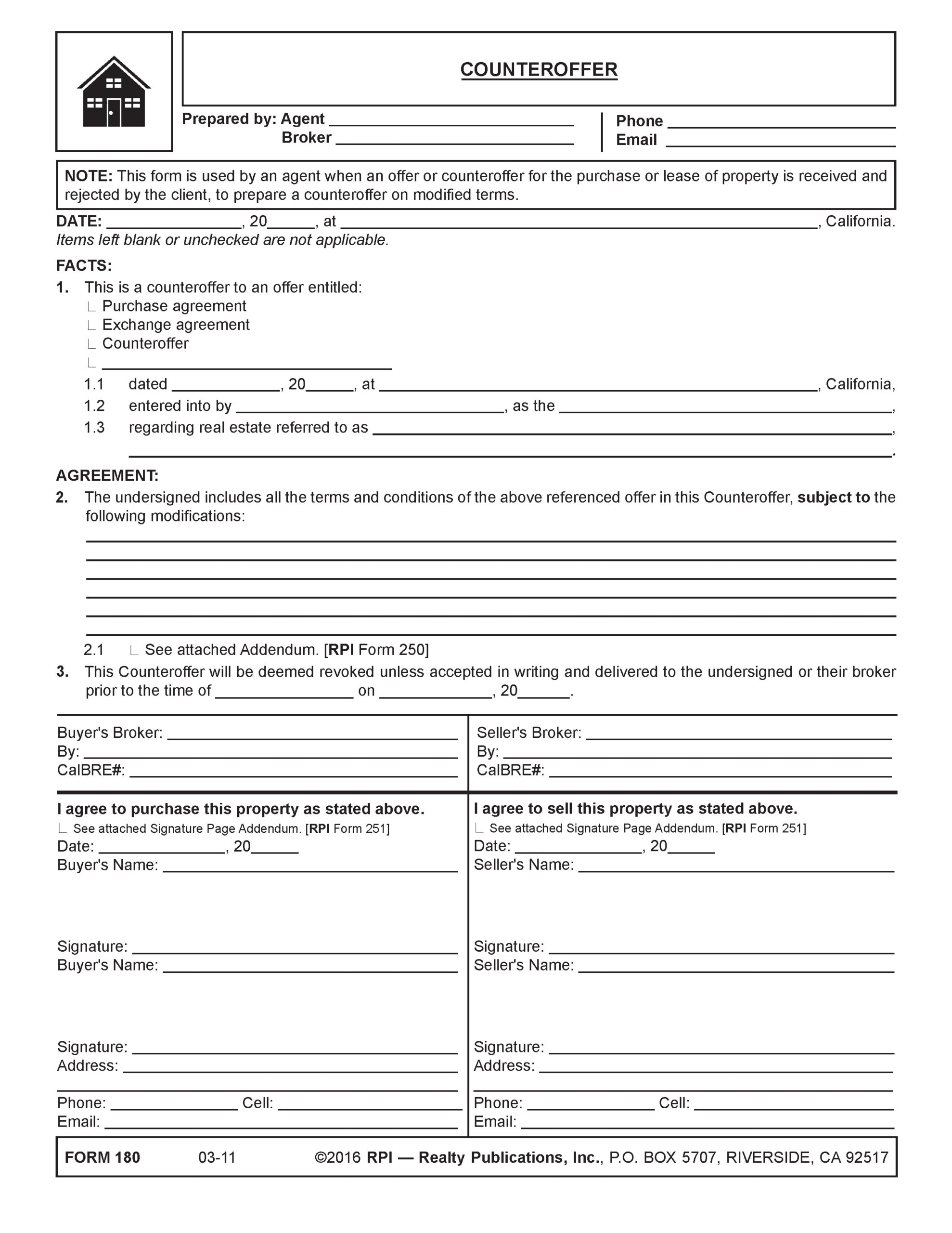 real estate offer form