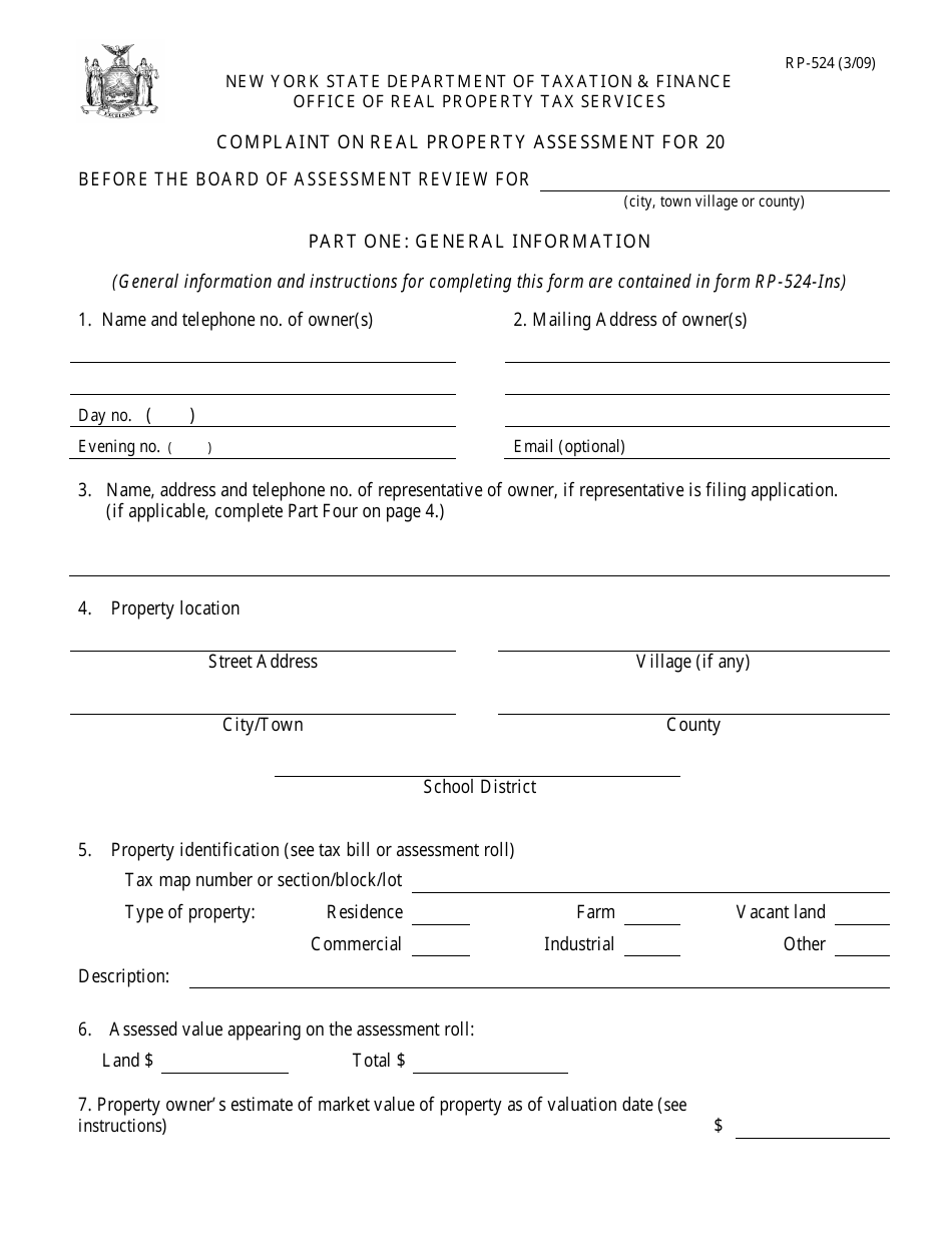 Form RP 524 Fill Out Sign Online And Download Fillable PDF New York Templateroller