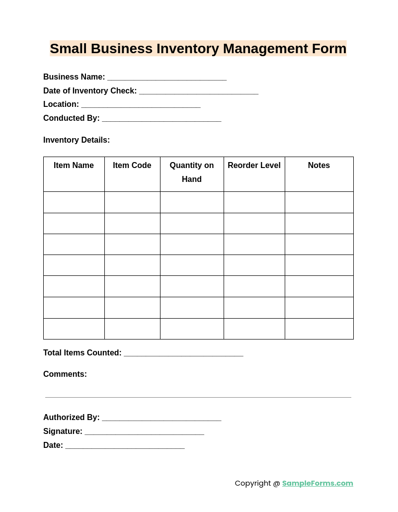 FREE 10 Inventory Management Form Samples PDF MS Word Google Docs