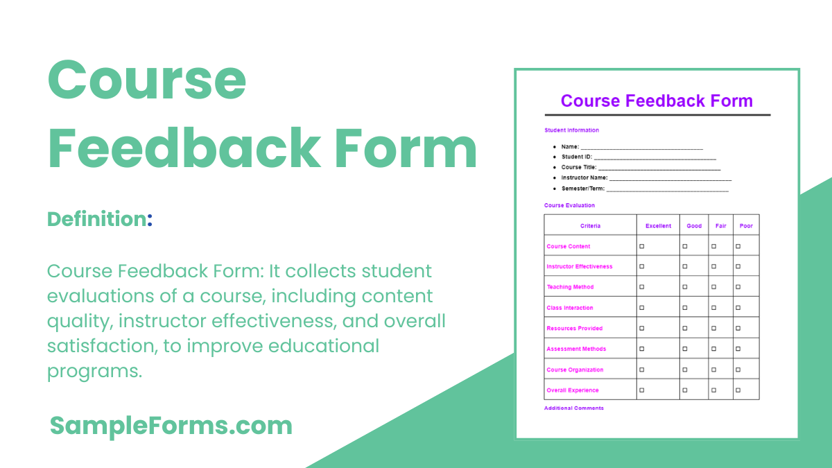 course evaluation forms