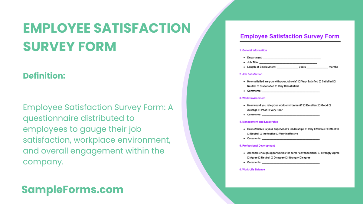 FREE 12 Employee Satisfaction Survey Form Samples PDF MS Word Google Docs FREE 12 Employee Satisfaction Survey Form Samples PDF MS Word Google Docs