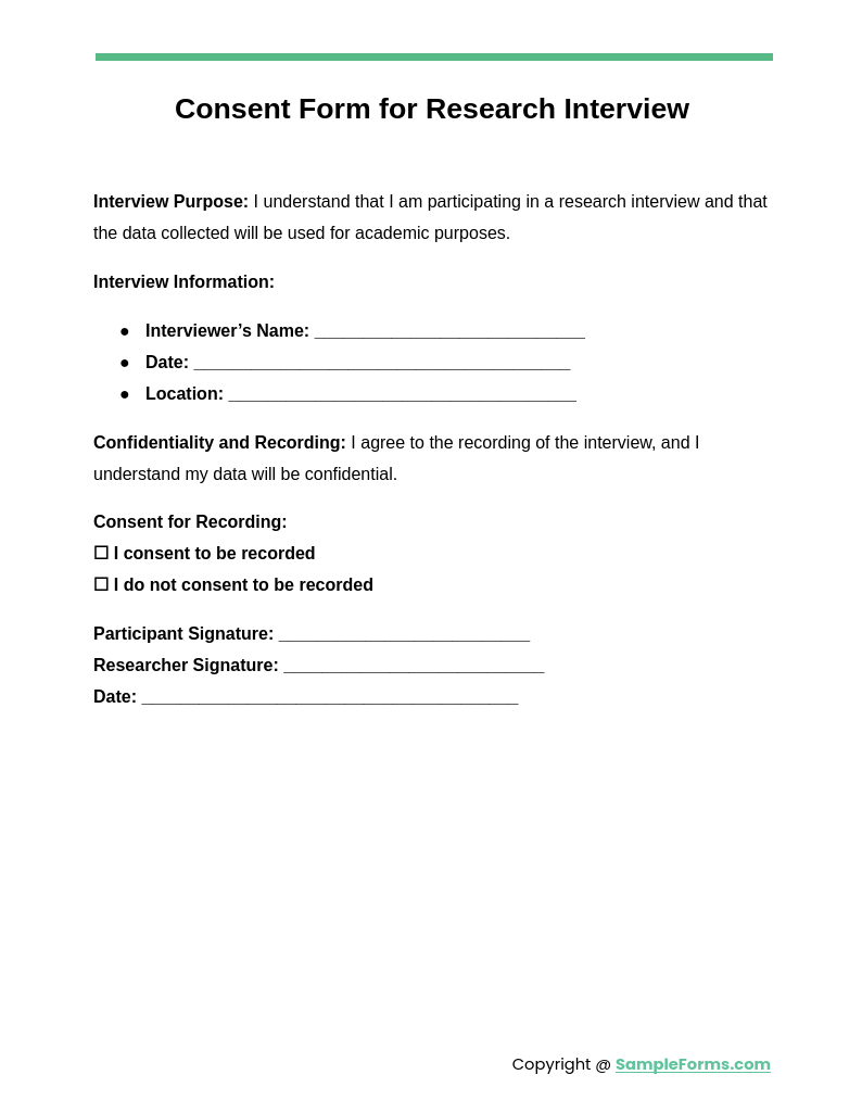 FREE 12 Research Consent Form Samples PDF MS Word Google Docs