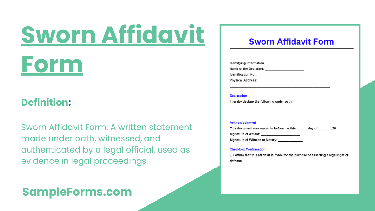 sample affidavit form sample affidavit form