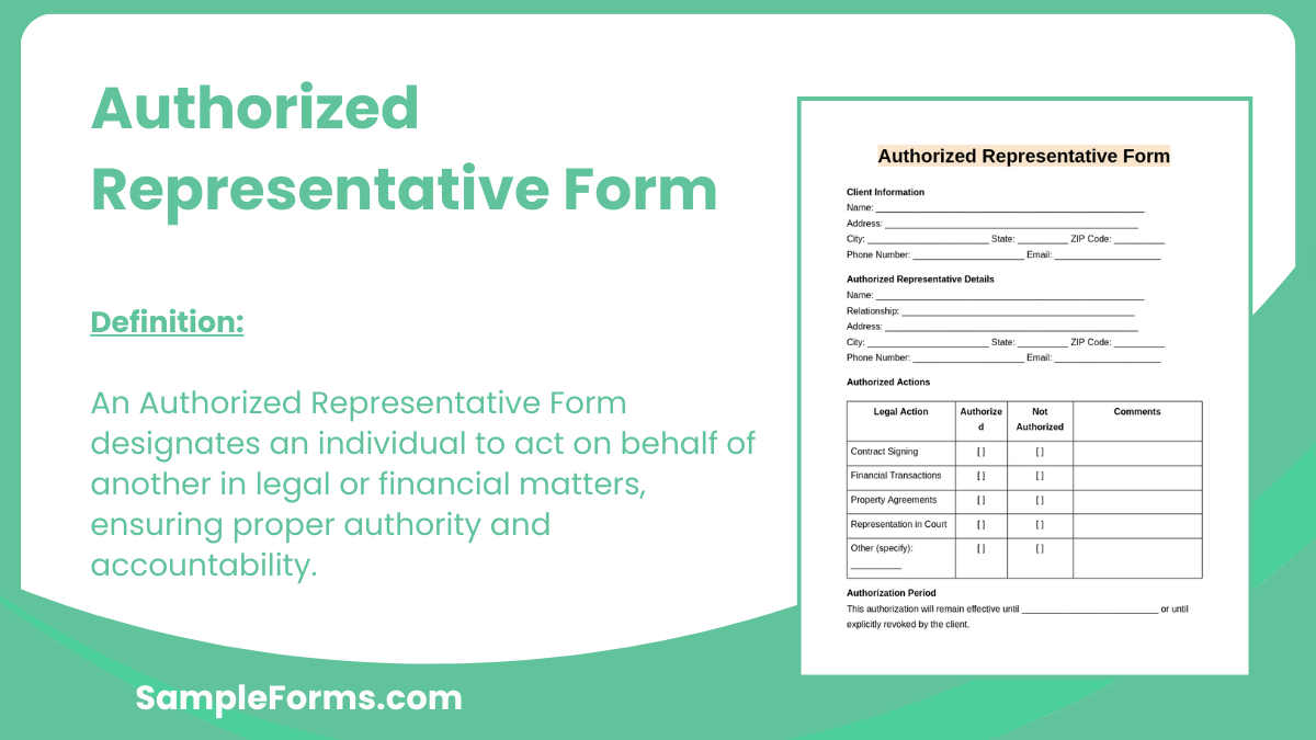 FREE 13 Authorized Representative Forms Samples PDF MS Word Google Docs