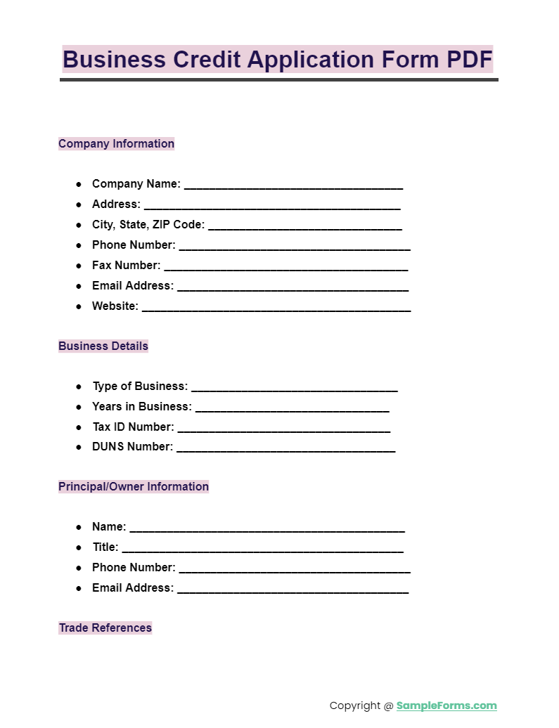 business application form