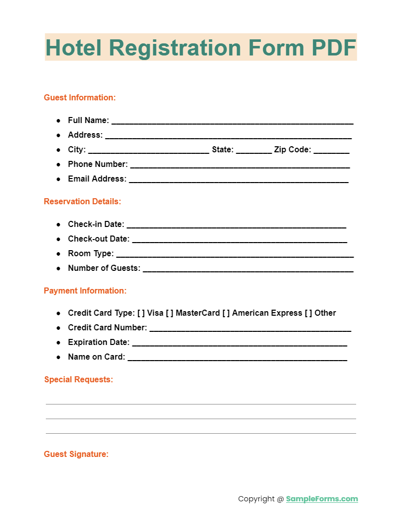printable hotel job application form